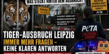 Tiger-Ausbruch bei Leipzig: Immer mehr Fragen zur Haltung und Sicherheit der Anlage 21 Tiger-Ausbruch Leipzig: Titelbild mit Tiger hinter Gittern, Polizeieinsatz und Fragen zur Sicherheit der privaten Wildtierhaltung.