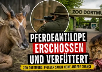 Pferdeantilope im Zoo Dortmund erschossen und verfüttert – Warum der Fall für Diskussionen sorgt 15 Pferdeantilope Zoo Dortmund: Symbolbild zeigt eine Pferdeantilope, einen Jäger und einen Löwen im Zusammenhang mit der Verfütterung eines verstorbenen Zootieres.