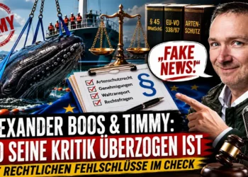 Alexander Boos Timmy: Titelbild mit Buckelwal-Rettung, juristischen Symbolen und einer kritischen Auseinandersetzung mit den rechtlichen Aussagen zum Fall Timmy.