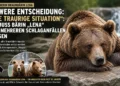 Zoo Schwerin muss Braunbärin Lena nach mehreren Schlaganfällen erlösen 44 Zoo Schwerin Braunbärin Lena: Trauriges Titelbild mit einer Europäischen Braunbärin und Trauerschleife zum Abschied der 33-jährigen Lena nach mehreren Schlaganfällen.