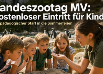 Kinder entdecken beim Landeszootag Mecklenburg-Vorpommern im Zoo Rostock faszinierende Insekten unter fachkundiger Anleitung.