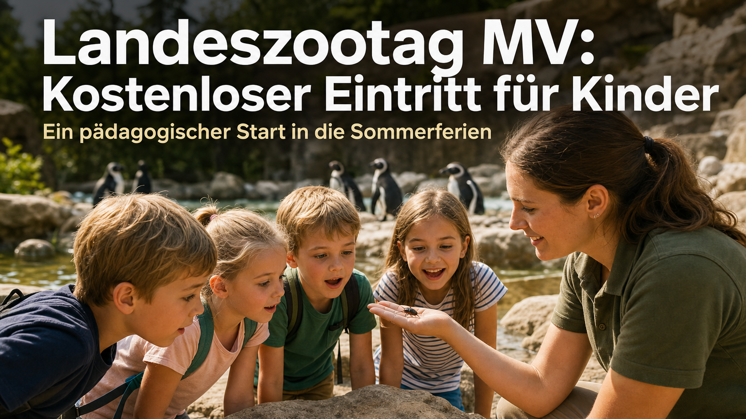 Kinder entdecken beim Landeszootag Mecklenburg-Vorpommern im Zoo Rostock faszinierende Insekten unter fachkundiger Anleitung.