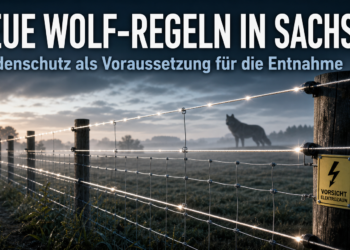 Wolfsentnahme Sachsen: Herdenschutz-Vorgaben konkretisiert und rechtssicher verankert 17 Wolfsentnahme Sachsen: Ein professionell gesicherter Weidezaun in Sachsen als Voraussetzung für eine rechtssichere Wolfsentnahme.