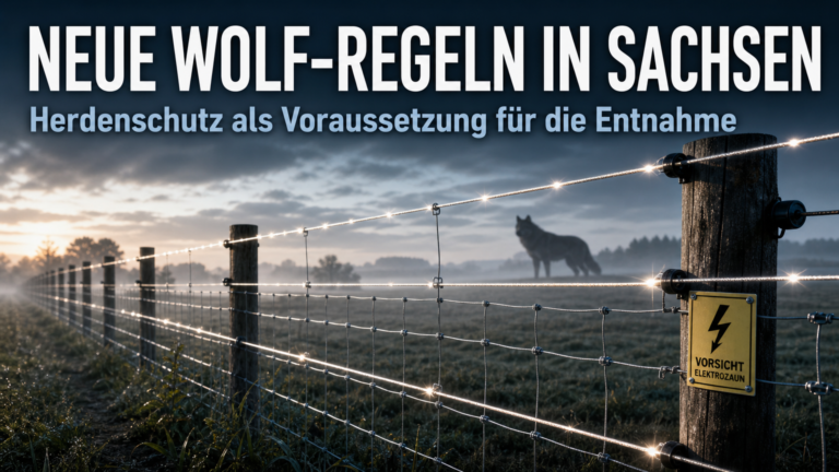 Wolfsentnahme Sachsen: Ein professionell gesicherter Weidezaun in Sachsen als Voraussetzung für eine rechtssichere Wolfsentnahme.