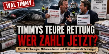 Millionenstreit um Wal Timmy: Zwei Geldgeber streiten vor dem gestrandeten Buckelwal über offene Rechnungen und die Kosten der Rettungsaktion.