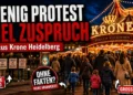 Circus Krone Proteste in Heidelberg mit kleiner Demonstration und großem Besucherandrang vor dem beleuchteten Zirkuseingang