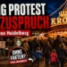 Circus Krone Proteste in Heidelberg mit kleiner Demonstration und großem Besucherandrang vor dem beleuchteten Zirkuseingang