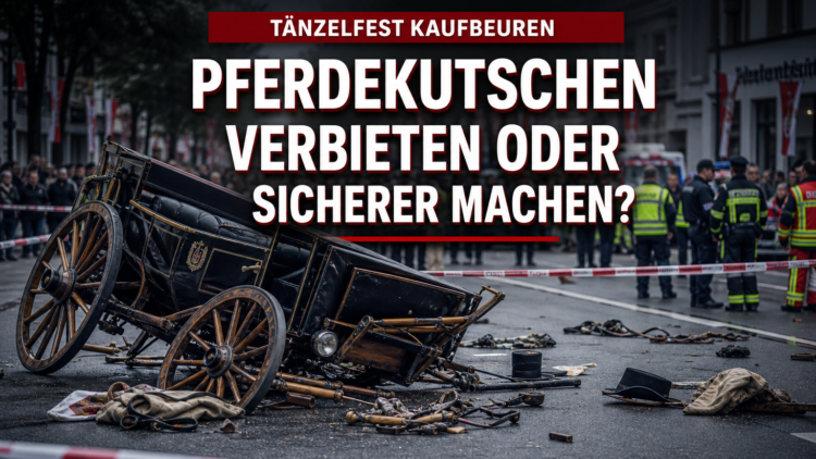 Pferdekutsche Unfall Tänzelfest: Kutsche kippt in Kaufbeuren – Debatte um pferdefreie Umzüge entfacht 31 Pferdekutsche Unfall Tänzelfest: Umgekippte Pferdekutsche beim Tänzelfest in Kaufbeuren nach einem Unfall