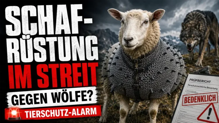 Kettenhemd für Schafe schützt ein Schaf vor einem angreifenden Wolf und steht wegen tierschutzrechtlicher Bedenken in der Kritik.