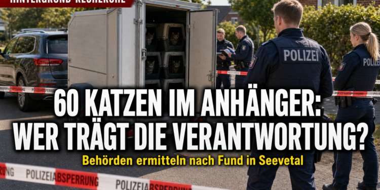 60 Katzen in Anhänger gefunden: Was Behörden wissen und welche Fragen offen bleiben 11 Polizeieinsatz in Seevetal, nachdem 60 Katzen in Anhänger gefunden wurden.