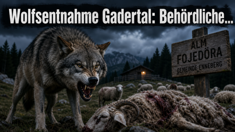 Ein Wolf im Wald als Symbolbild für die behördlich angeordnete Wolfsentnahme Gadertal nach Nutztierrissen.