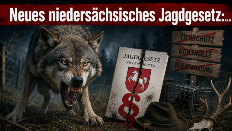 niedersächsisches Jagdgesetz: Ein Wolf im dunklen Wald als Symbol für die kontroversen Debatten um das neue niedersächsische Jagdgesetz.
