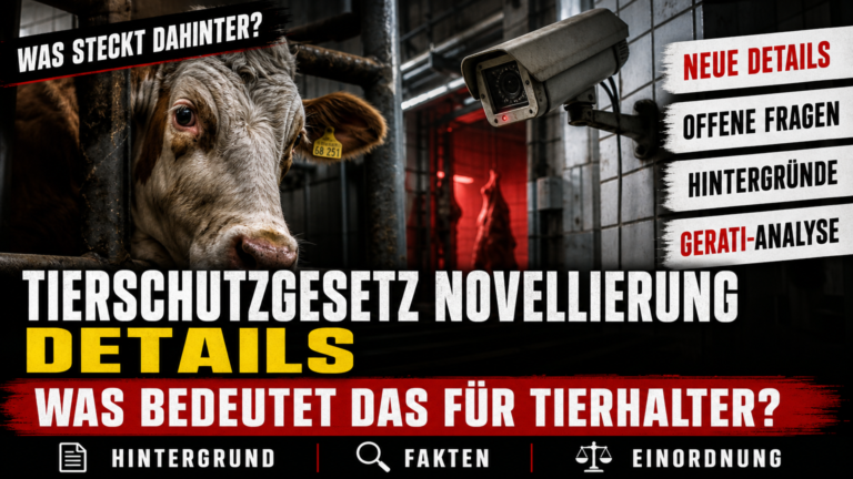 Dramatische Darstellung der Tierschutzgesetz Novellierung mit Fokus auf Videoüberwachung in Schlachthöfen
