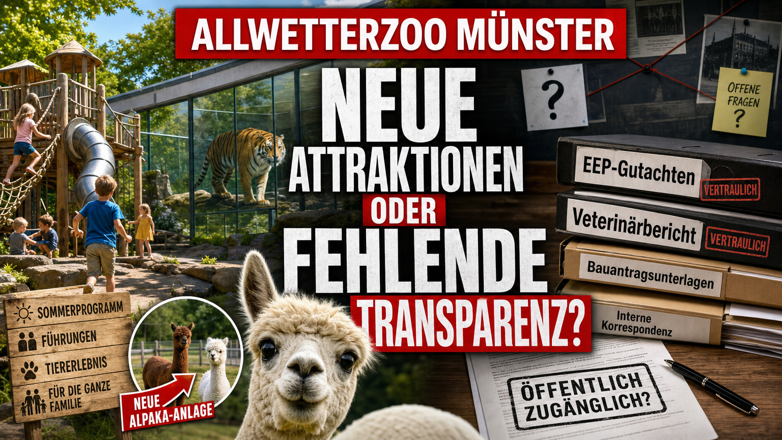 Allwetterzoo Münster Sommerferien: Neuer Spielplatz, Tiernachwuchs und erweitertes Ferienprogramm 1 Ein investigatives Bild zum Allwetterzoo Münster Sommerferien mit Spielplatz, Tiernachwuchs und Akten zur Transparenzprüfung.