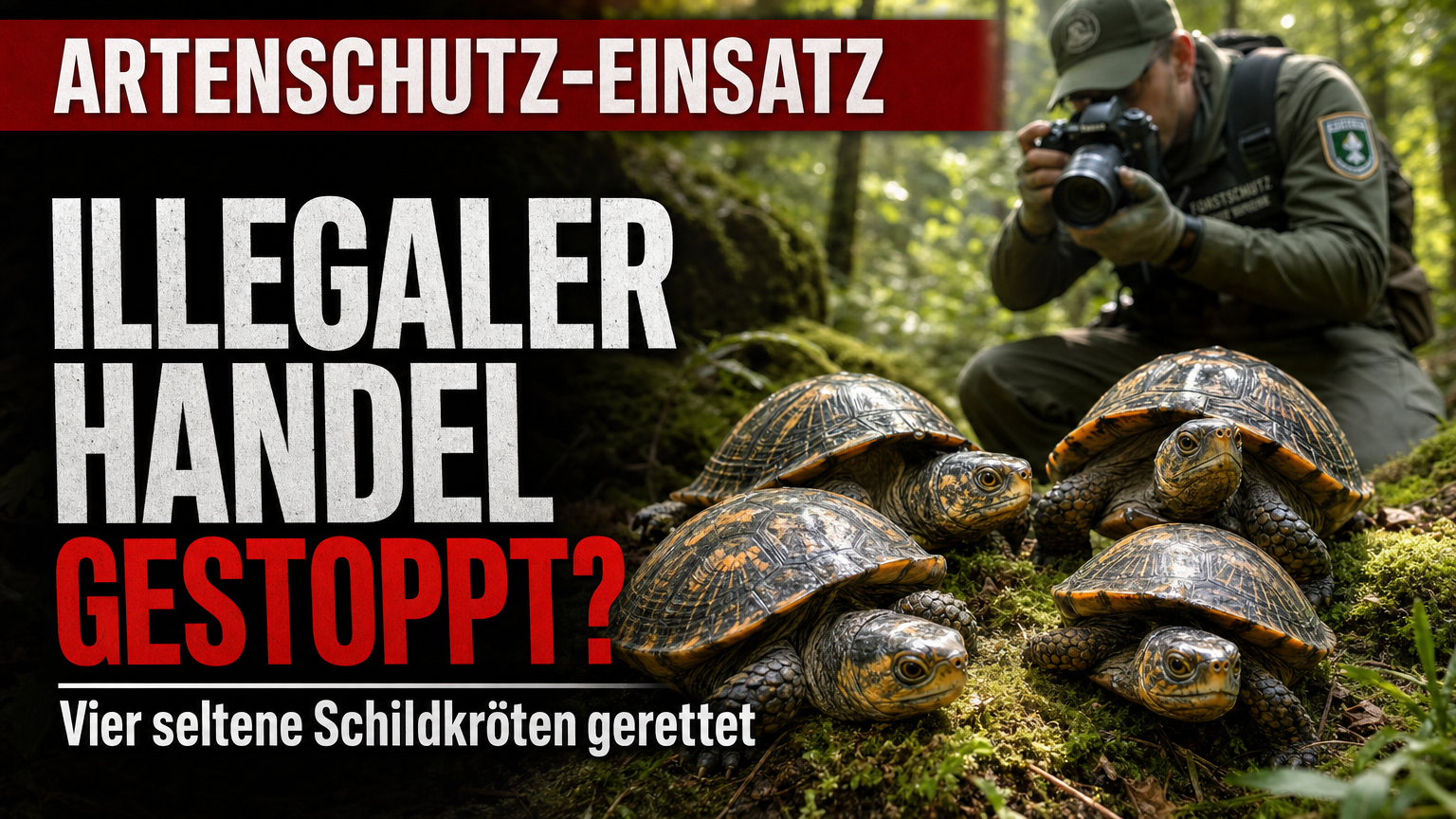 Vier gerettete Sandschildkröten Cuora mouhotii im Rahmen einer behördlichen Aktion für den Artenschutz Vietnam.