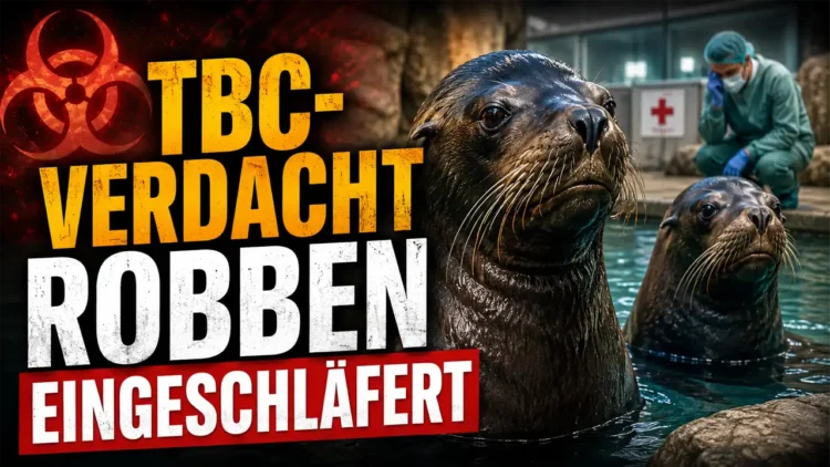 Tuberkuloseverdacht: Hellabrunn schläfert letzte Mähnenrobben ein 34 Tierpark Hellabrunn Mähnenrobben vor einem Zoobecken mit Tierarzt und Warnhinweis zum Tuberkuloseverdacht.