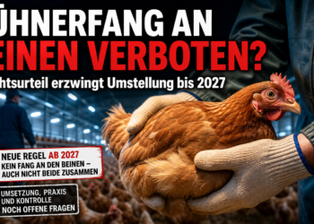 Niederlande: Verwaltungsgericht erklärt Ausnahme beim Fangen von Hühnern an den Beinen für unzulässig – Anpassungspflicht bis 2027 15 Ein Mitarbeiter demonstriert die korrekte Handhabung eines Huhns, um das Hühner an den Beinen hochheben zu vermeiden.