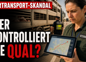 EU-Reform, Polizeieinsätze: Was der VerkehrsRundschau‑Podcast über Tiertransporte berichtet 12 Ein Veterinär kontrolliert bei Hitze die GPS-Daten eines LKW, um die Einhaltung der Tiertransporte zu überprüfen.