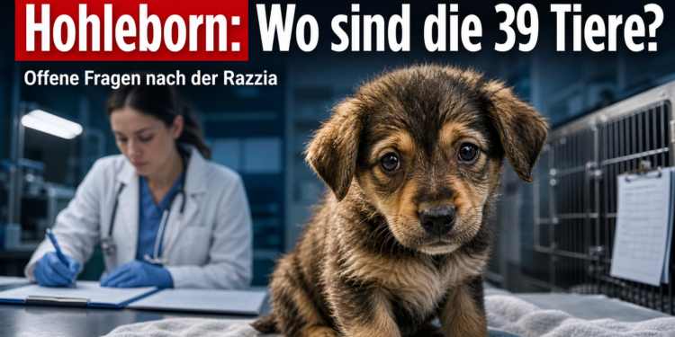 Hohleborn: Nach Razzia – die geretteten Hunde auf dem Weg der Besserung, Vermittlungszahlen unklar 11 Ein geretteter Welpe blickt hoffnungsvoll in die Kamera nach dem Tierschutzskandal Hohleborn.