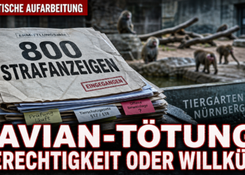 Ein Jahr nach den Paviantötungen in Nürnberg: PETA fordert juristische Entscheidung — Populationsmanagement in der Kritik 13 Ermittlungsakten zu den Paviantötungen Nürnberg vor dem Gehege im Tiergarten Nürnberg