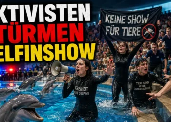 Tierrechtsaktivisten Zoo Duisburg dringen während einer Delfinvorführung ins Becken ein und lösen einen Abbruch sowie einen Polizeieinsatz aus.