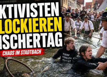 Captain Paul Watson Foundation Memmingen: Aktivisten blockieren beim Fischertag den Stadtbach und sorgen für eine Eskalation.