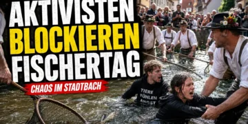 Captain Paul Watson Foundation Memmingen: Aktivisten provozieren Eskalation beim Fischertag 19 Captain Paul Watson Foundation Memmingen: Aktivisten blockieren beim Fischertag den Stadtbach und sorgen für eine Eskalation.