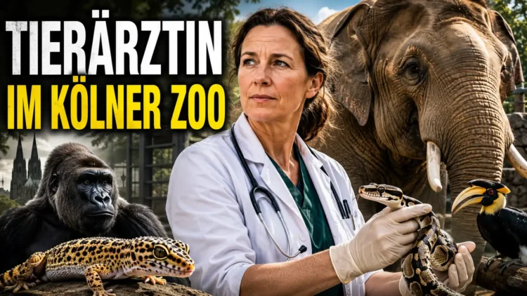 Tierärztin im Kölner Zoo: So versorgt Sandra Marcordes 11.000 Tiere aus 800 Arten 34 Tierärztin im Kölner Zoo untersucht eine Schlange, während Elefant, Gorilla, Gecko und Vogel die Vielfalt der betreuten Tierarten zeigen.