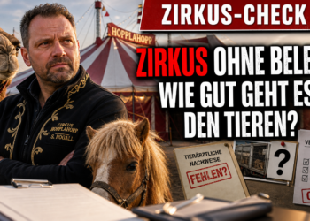 Zirkusdirektor Sven Rogall vor dem Zelt beim Gastspiel vom Circus Hoppla Hopp in Niederlehme.