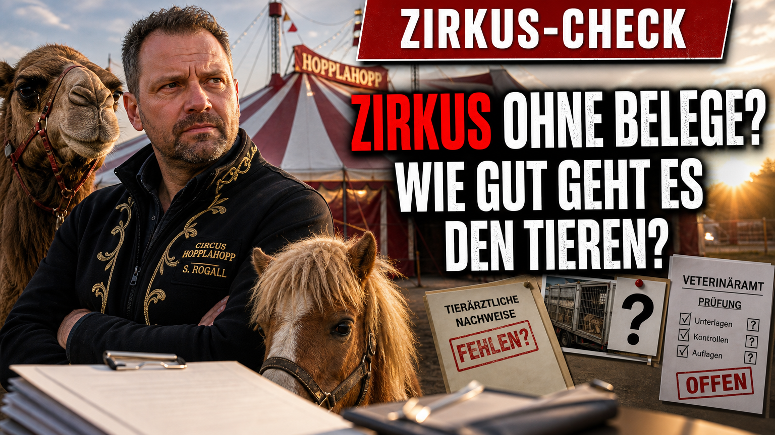 Hoppla Hopp in Niederlehme: Direktor zur Tierhaltung – was die Aussagen belegen und was offen bleibt 1 Zirkusdirektor Sven Rogall vor dem Zelt beim Gastspiel vom Circus Hoppla Hopp in Niederlehme.