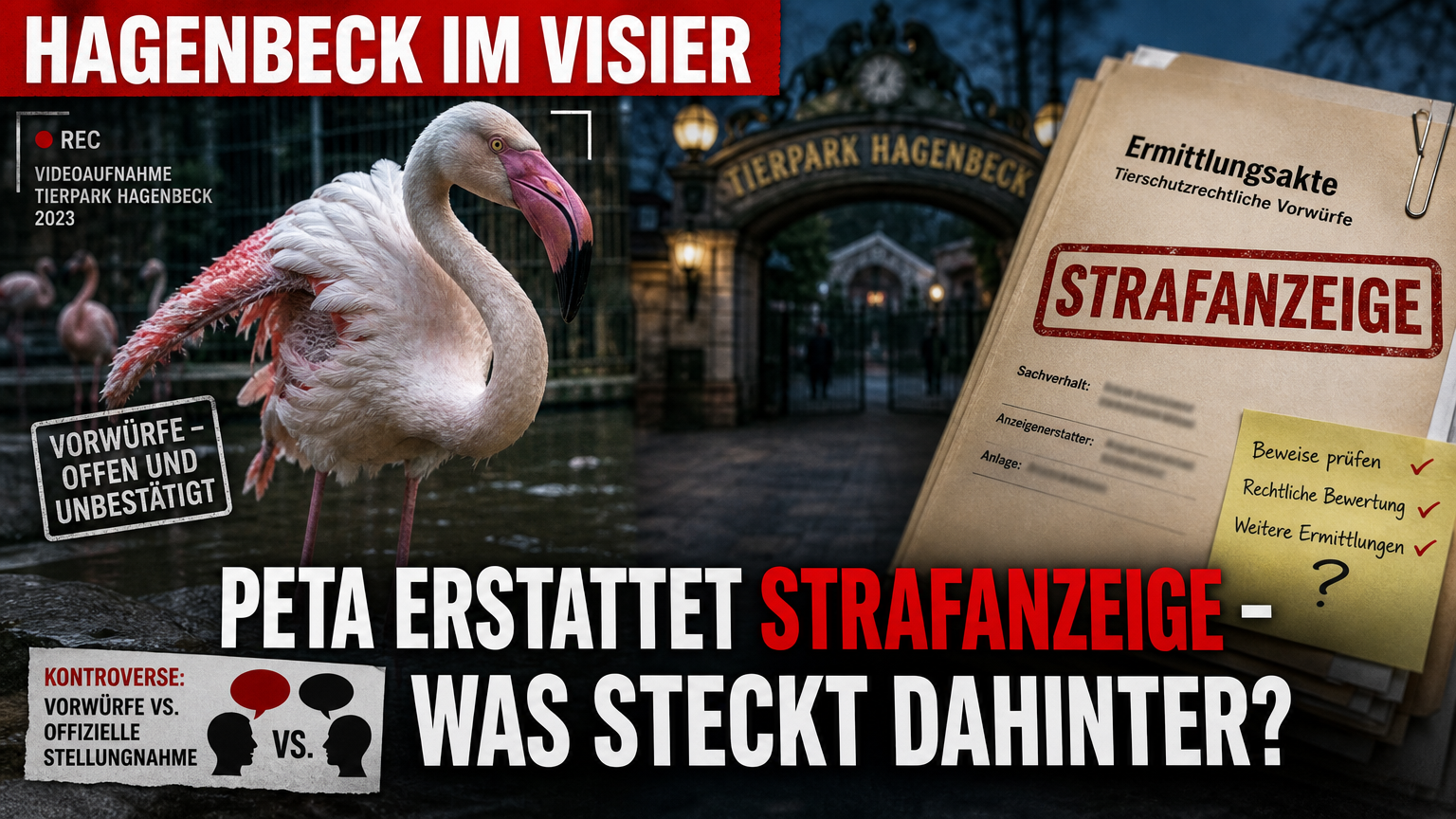 Ein Flamingo im Tierpark Hagenbeck und eine Strafanzeige von PETA als Symbol für die aktuelle Debatte um den Tierpark Hagenbeck Tierschutz.