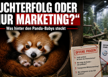 Muttertier mit Nachwuchs in der Wurfhöhle als Rote Pandas Tiergarten Kleve