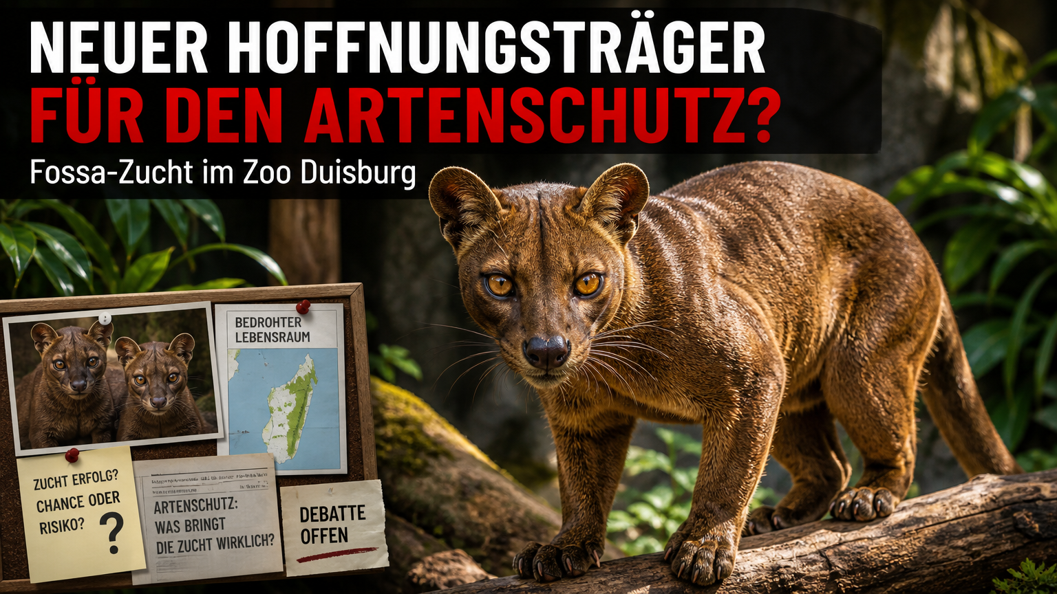 Zoo Duisburg erhält zuchterprobtes Fossa-Männchen „Zaza“ zur Erhaltungszucht 1 Zoo Duisburg Fossa: Das Fossa-Männchen Zaza im Zoo Duisburg als Teil des internationalen Erhaltungszuchtprogramms.