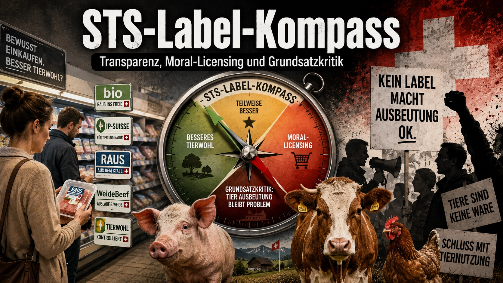 STS-Label-Kompass zwischen Tierwohl, Konsumentenorientierung, Moral-Licensing und grundsätzlicher Kritik an der Nutztierhaltung.