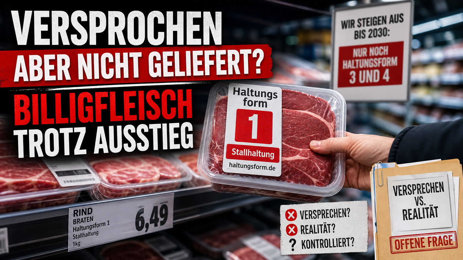 Versprochen, aber weiter im Regal: Warum der Ausstieg aus Billigfleisch stockt 1 04 08 2026 10 51 ausstieg aus billigfleisch handelsversprechen realitaet titelbild