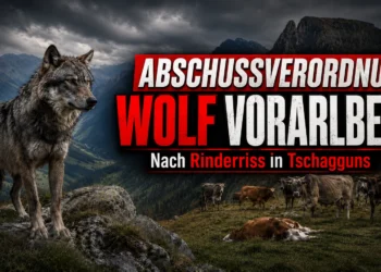 Abschussverordnung Wolf Vorarlberg nach einem Rinderriss in Tschagguns: Wolf und Rinder auf einer dramatischen Hochalpe.