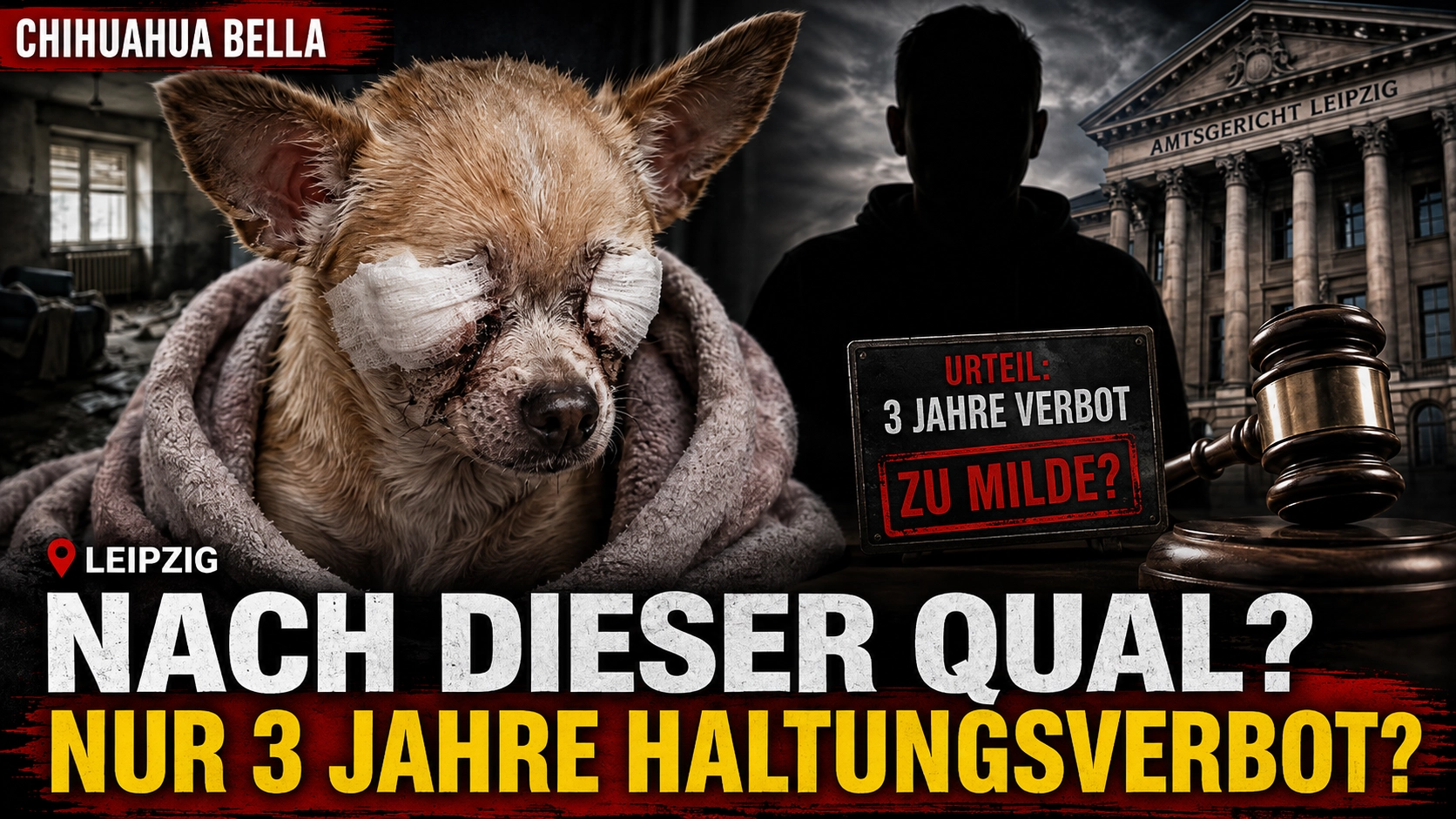 Chihuahua Bella beide Augen zerstört: Tierquäler darf nach drei Jahren wieder Tiere halten 1 Chihuahua Bella Tierquälerei in Leipzig: Blinder Chihuahua nach schwerer Misshandlung vor dem Amtsgericht Leipzig