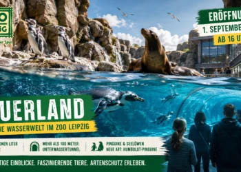 Feuerland Zoo Leipzig: Neue Wasserwelt für Pinguine und Seelöwen öffnet am 1. September 2026 16 Feuerland Zoo Leipzig mit Humboldt-Pinguinen, Seelöwen und Unterwassertunnel in der neuen Wasserwelt zur Eröffnung 2026.