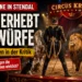 Circus Krone in Stendal: PETA erhebt erneut Vorwürfe gegen Tierdressuren 3 Titelbild zu Circus Krone in Stendal mit Manege, Dompteur, Löwe, Tiger, Pferden, Hunden und Kamelen sowie dem Hinweis auf PETAs Vorwürfe gegen Tierdressuren.