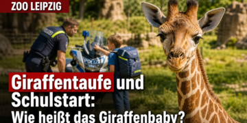 Zoo Leipzig beendet Sommerferien mit Giraffentaufe und Schulanfänger-Wochenende 18 Ein junges Rothschildgiraffen-Kalb in der Kiwara-Savanne bei der Zoo Leipzig Giraffentaufe.