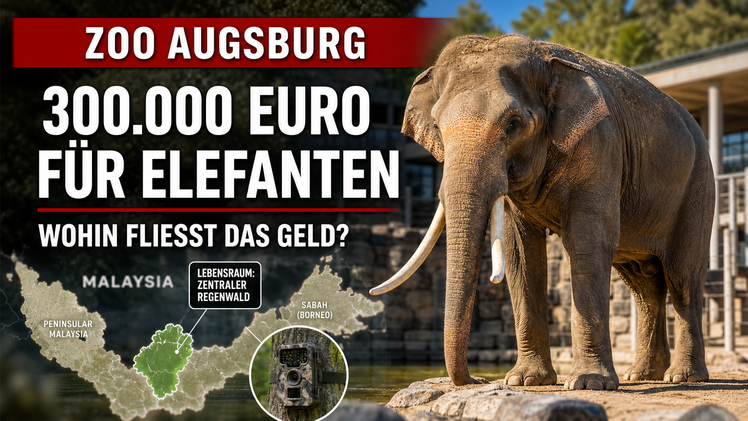 Ein majestätischer Elefantenbulle im Elefantenhaus beim Elefanten-Tag im Zoo Augsburg.
