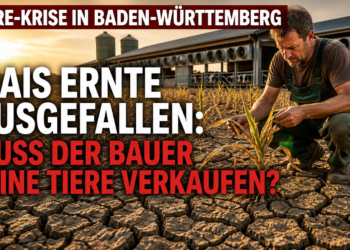 Dürre in Baden-Württemberg: Futtermangel setzt Milchviehhalter unter Druck 16 Dürre Milchviehhaltung Baden-Württemberg: Landwirt betrachtet auf einem ausgetrockneten Feld die Folgen der Dürre in der Milchviehhaltung in Baden-Württemberg.