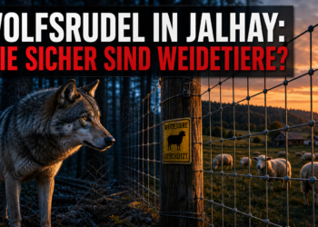 Wolfsrudel bei Gileppe und Louveterie bestätigt – Schafsrisse und Schutzmaßnahmen 15 Ein Wolf am Waldrand bei einer Weide als Symbol für das bestätigte Wolfsrudel Gileppe Louveterie.