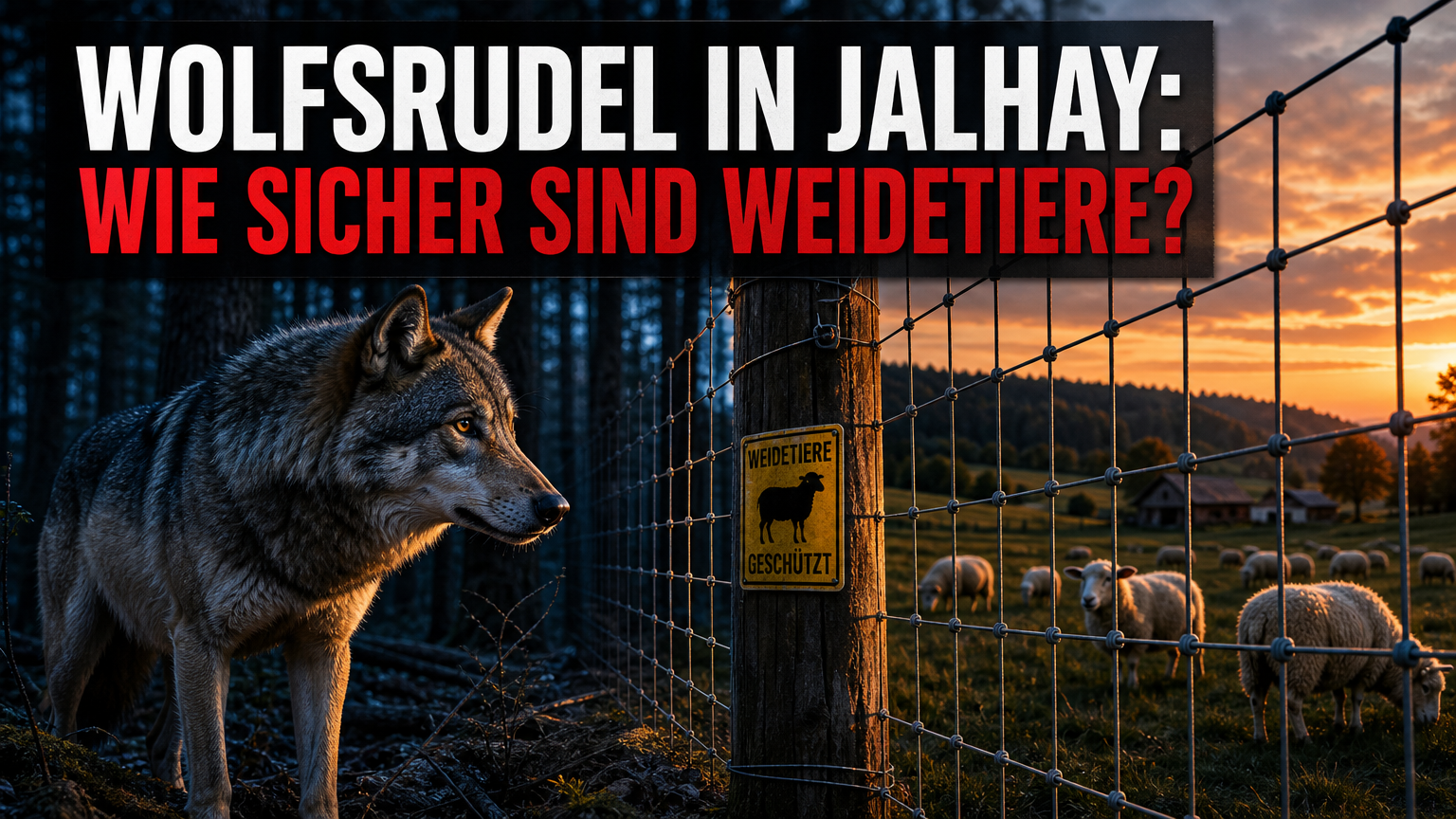 Ein Wolf am Waldrand bei einer Weide als Symbol für das bestätigte Wolfsrudel Gileppe Louveterie.