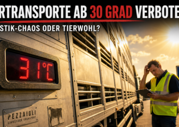 Niederlande verschärfen Temperaturgrenze für Tiertransporte ab 2027 auf 30 Grad 12 Ein Viehtransporter bei Hitze in den Niederlanden, wo Tiertransporte in den Niederlanden ab 30 Grad 2027 verboten werden.