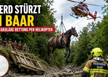 Pferd stürzt in Baar in Lorzenzulauf – spektakuläre Rettung per Helikopter 12 Pferd stürzt in Baar in einen Lorzenzulauf. Feuerwehr und Grosstierrettung bergen das Tier schließlich spektakulär per Helikopter.