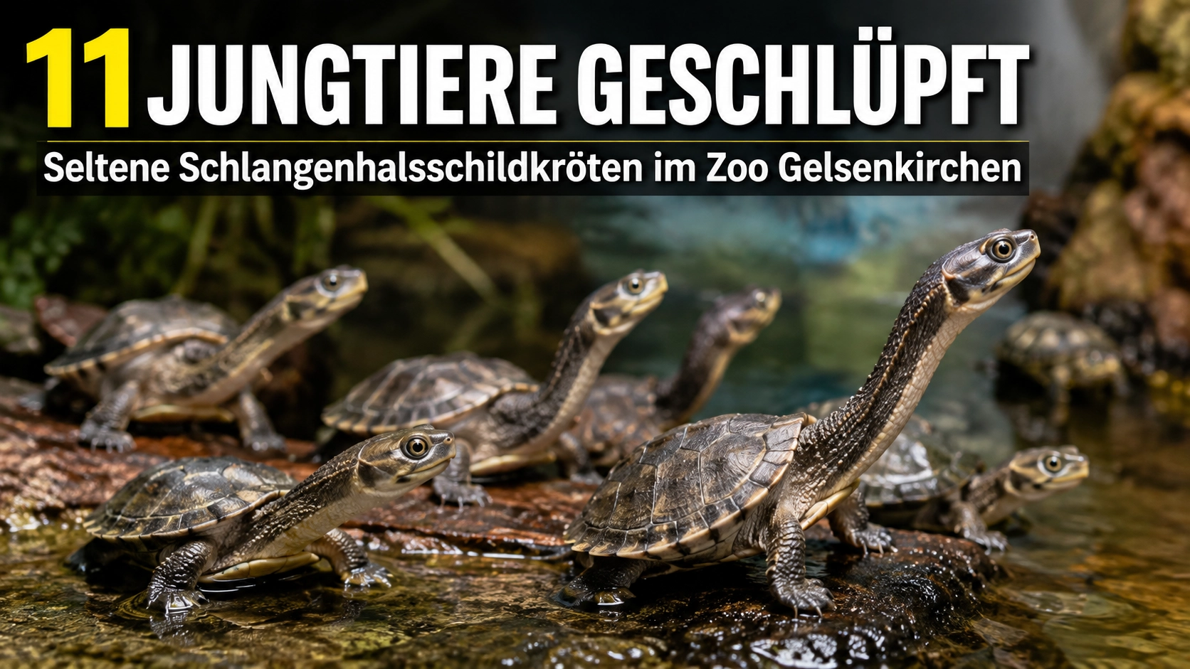 Zoo Gelsenkirchen: Elf Jungtiere bei McCords Schlangenhalsschildkröten 1 McCords Schlangenhalsschildkröten: Elf Jungtiere sind im Zoo Gelsenkirchen geschlüpft.