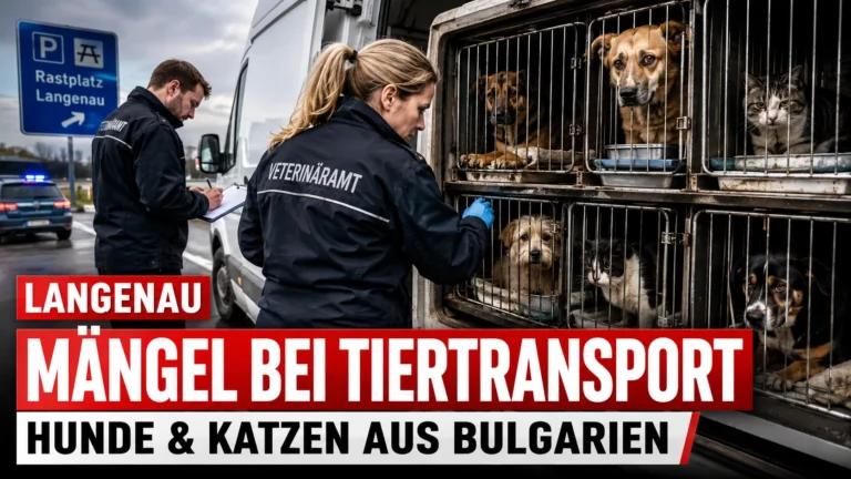 Tiertransport Langenau: Veterinäramt kontrolliert Hunde und Katzen aus Bulgarien und stellt tierschutzrechtliche Mängel fest.