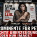 Eine stilisierte Plakatwand in der Stadt zeigt eine provokante Anti-Pelz-Kampagne, die die prominente Unterstützung für PETA thematisiert.