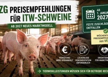 VEZG veröffentlicht ab 2027 eigene Preisempfehlungen für ITW-Schweine 14 VEZG Preisempfehlungen für ITW-Schweine ab 2027: Titelbild mit Schweinen im Stall und Hinweisen zum neuen Marktmodell.